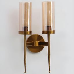 SHREE KALA HOME DECOR Brown Metal Traditional Cylinder Shaped Wall Lamp-image-46
