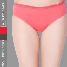 Dollar Missy Pack of 3 Solid Outer Elasticated Hipster Panty MMBB-101S-ASST05-PO3-image-72