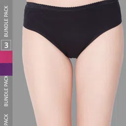 Dollar Missy Pack of 3 Solid Outer Elasticated Hipster Panty MMBB-101S-ASST04-PO3-92