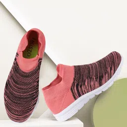 FAUSTO Women Pink Mesh Walking Shoes-image-95