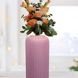 LASAKI Purple Textured Ceramic Flower Vases-image-93