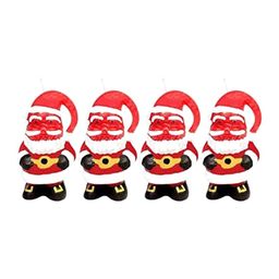Sitara Crafts Red & White 4 Pieces Wax Santa Claus Candles-image-34
