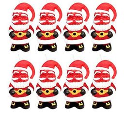 Sitara Crafts Red & White 8 Pieces Pillar Candles-11