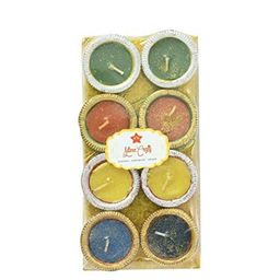 Sitara Crafts Green & Yellow 8 Pieces Diya Candles-29
