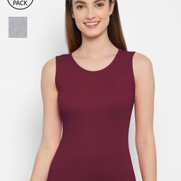 Floret Women Pack Of 2 Solid Cotton Camisoles-image-89