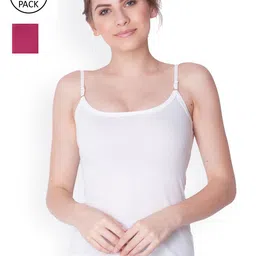 Dollar Missy Pack of 2 Combed Cotton Camisoles-image-80
