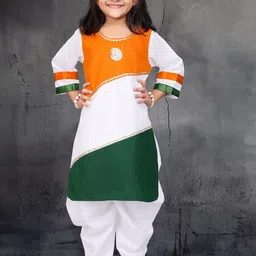 BAESD Girls Colourblocked Pure Cotton Kurta With Patiala-picture-57