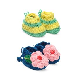 CHUTPUT Infant Set Of 2 Crochet Wool Booties-13