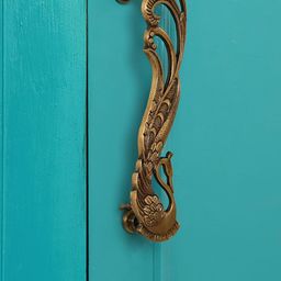 Two Moustaches Gold 2 Pieces Peacock Design Brass Door Handles-image-55