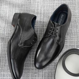 San Frissco Men Black Textured  Formal Derbys-image-41