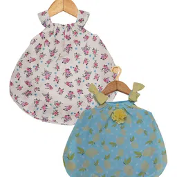 Creative Kids Infant Girls Pack of 2 Printed Shoulder Straps A-Line Dresses-image-70