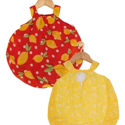 Creative Kids Infant Girls Pack of 2 Printed Shoulder Straps A-Line Dresses-image-98