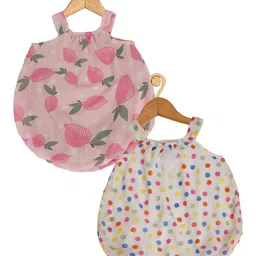 Creative Kids Infant Girls Pack of 2 Printed Shoulder Straps A-Line Dresses-image-55