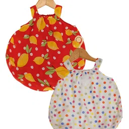 Creative Kids Infant Girls Pack of 2 Printed Shoulder Straps A-Line Dresses-image-57