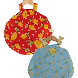 Creative Kids Infant Girls Pack of 2 Printed Shoulder Straps A-Line Dresses-34