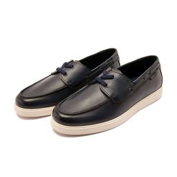 THOMAS CRICK Men Leather Lace Ups Round Toe Boat Shoes-image-45