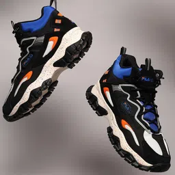 FILA Men Black & Blue Basketball Non-Marking Shoes-picture-10