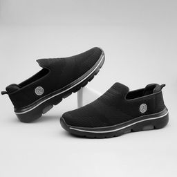 bacca bucci Men Black Mesh Walking Non-Marking Shoes-picture-41