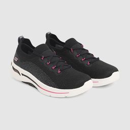 Skechers Women Black Mesh Walking Non-Marking Shoes-image-1