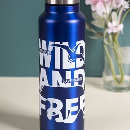 MARKET99 Navy Blue Printed Stainless Steel Water Bottle 750Ml-35