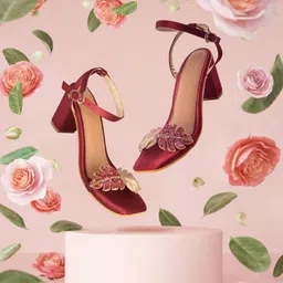 Sole House Maroon Textured PU Flatform Mules-86