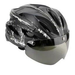 STRAUSS Cycling Open Face Helmet With Magnetic Goggles-46