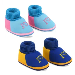 Smartots  Infant Pack Of 2 Colourblocked Pure Cotton Booties-26