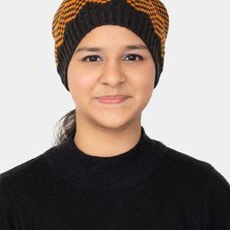 513 Girls Self Design Pompom Detail Acrylic Beanie-image-89