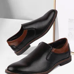 FAUSTO Men Round Toe Formal Slip-On Shoes-image-97