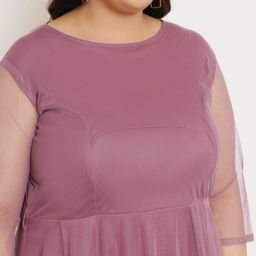 U&F Beyond Plus Size Net Fit & Flare Dress image 3