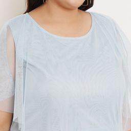 U&F Beyond Plus Size Cape Sleeve Net Maxi Dress image 4