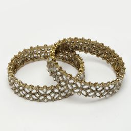 Anouk Set Of 2 Gold-Plated & Kundan-Studded Bangles image 2