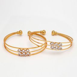 NVR Set Of 2 Gold Plated CZ Studded Bangles image 2