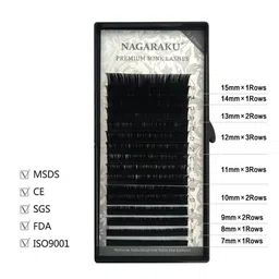 NAGARAKU Premium Classic Synthetics 16 Rows Tray 7-15mm False Eyelash Extensions - Curl J image 4