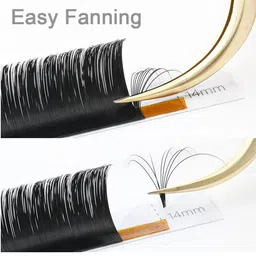 NAGARAKU Black Easy Fanning 12 Rows Mega Volume Eyelash Extension - Curl D image 5