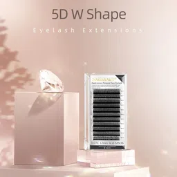 NAGARAKU Black 5D W Shape Volume Premade Cluster Fans Eyelash Extension - Curl D - 0.07/12 image 4