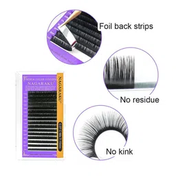 NAGARAKU Premium Classic Matte Black 16 Rows Synthetic Eyelash Extensions - Curl B image 4