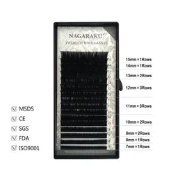 NAGARAKU Premium Classic Synthetics 16 Rows Tray 7-15mm False Eyelash Extensions - Curl C image 5