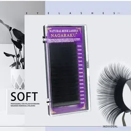 NAGARAKU Individual Premium Classic Matte Synthetic 16 Rows Eyelash Extensions - Curl J image 2