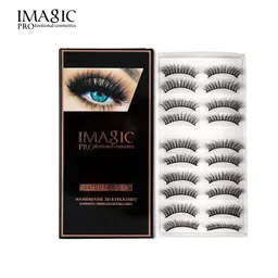 IMAGIC 10 Pairs Black Natural & Soft Handmade 3D False Eyelashes - L12-7