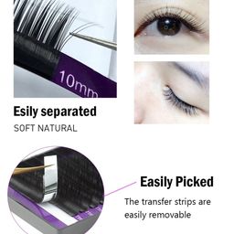NAGARAKU Premium Classic Matte Black 16 Rows Synthetic Eyelash Extensions - Curl-C image 4