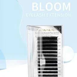 NAGARAKU Matte Black 3D W Shape Premade Cluster Fans Eyelash Extensions - Curl C 0.07/11 image 3