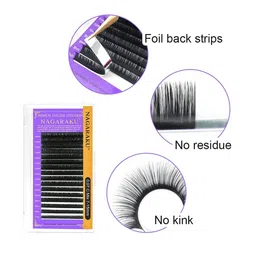NAGARAKU Premium Classic Matte Black 16 Rows Synthetic Eyelash Extensions - Curl C image 3