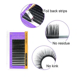 NAGARAKU Premium Classic Matte Black 16 Rows Eyelash Extensions - Curl C 0.12/8 image 4