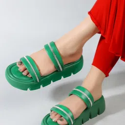 madam glorious Textured Open Toe Flatform Heels image 4