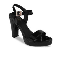 Shoetopia Open Toe Block Heels With Buckles image 5