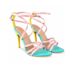 JM Looks Strappy Open Toe Slim Heels With Ankle Loop image 2