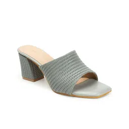 ICONICS Textured Open Toe Block Heels image 4