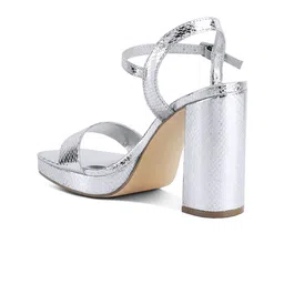 London Rag Printed PU Party Block Sandals with Buckles image 2