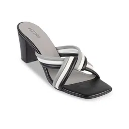 Metro Textured Open Toe Block Heels image 2
